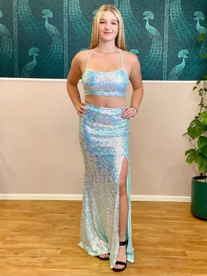Monalisa mermaid sequin 2 piece ball gown Express NZ wide