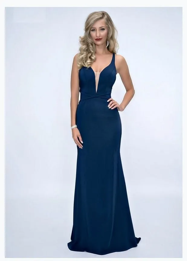 Nina Canacci 1417 Sleeveless Long Gown With Mesh Inset