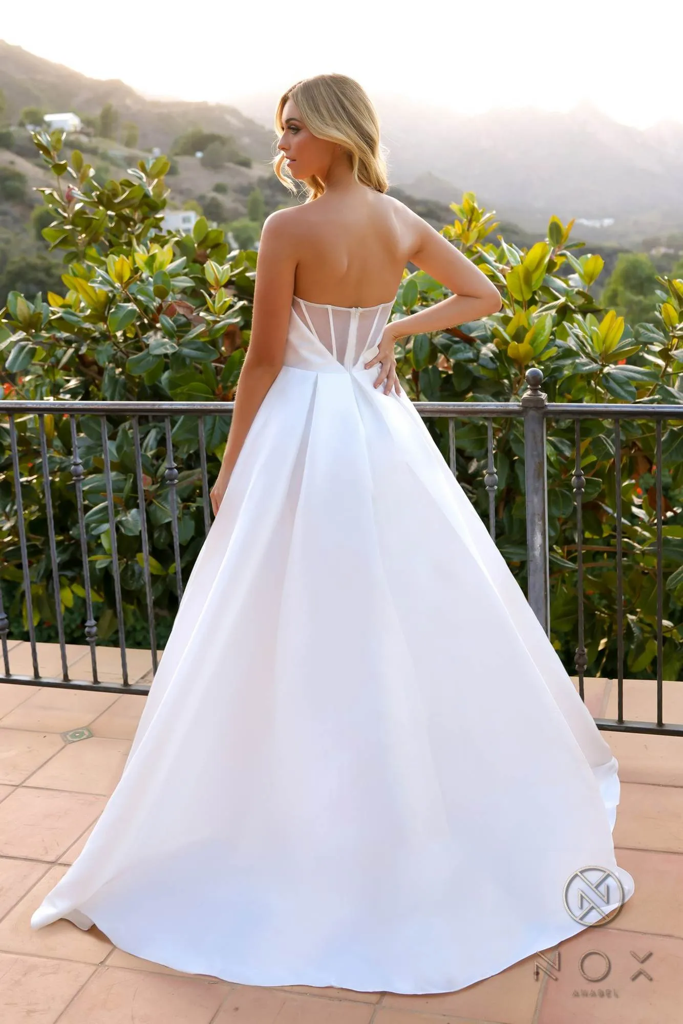 Nox Anabel JE988 Long Strapless Corset A-Line Wedding Gown
