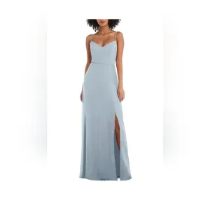 NWT After Six Chiffon Floor Length Tie Back Dress 1548 A2 Mist Size 0R