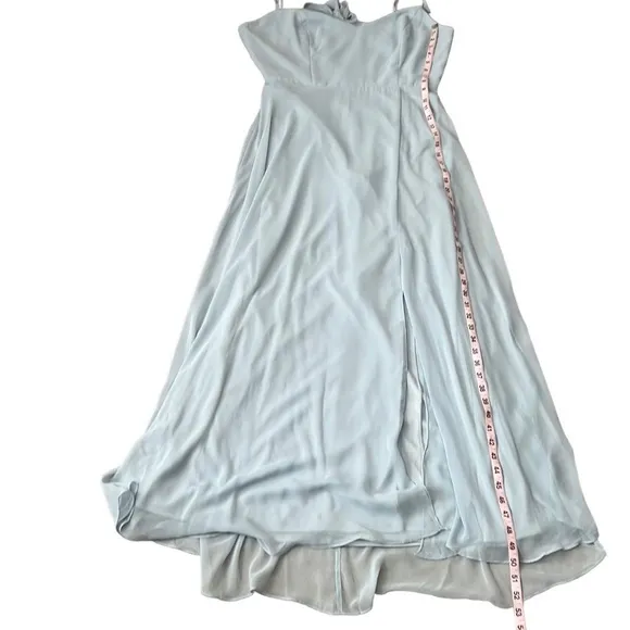 NWT After Six Chiffon Floor Length Tie Back Dress 1548 A2 Mist Size 0R