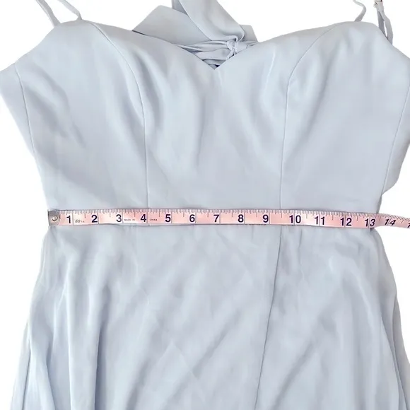 NWT After Six Chiffon Floor Length Tie Back Dress 1548 A2 Mist Size 0R