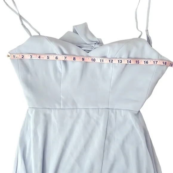 NWT After Six Chiffon Floor Length Tie Back Dress 1548 A2 Mist Size 0R