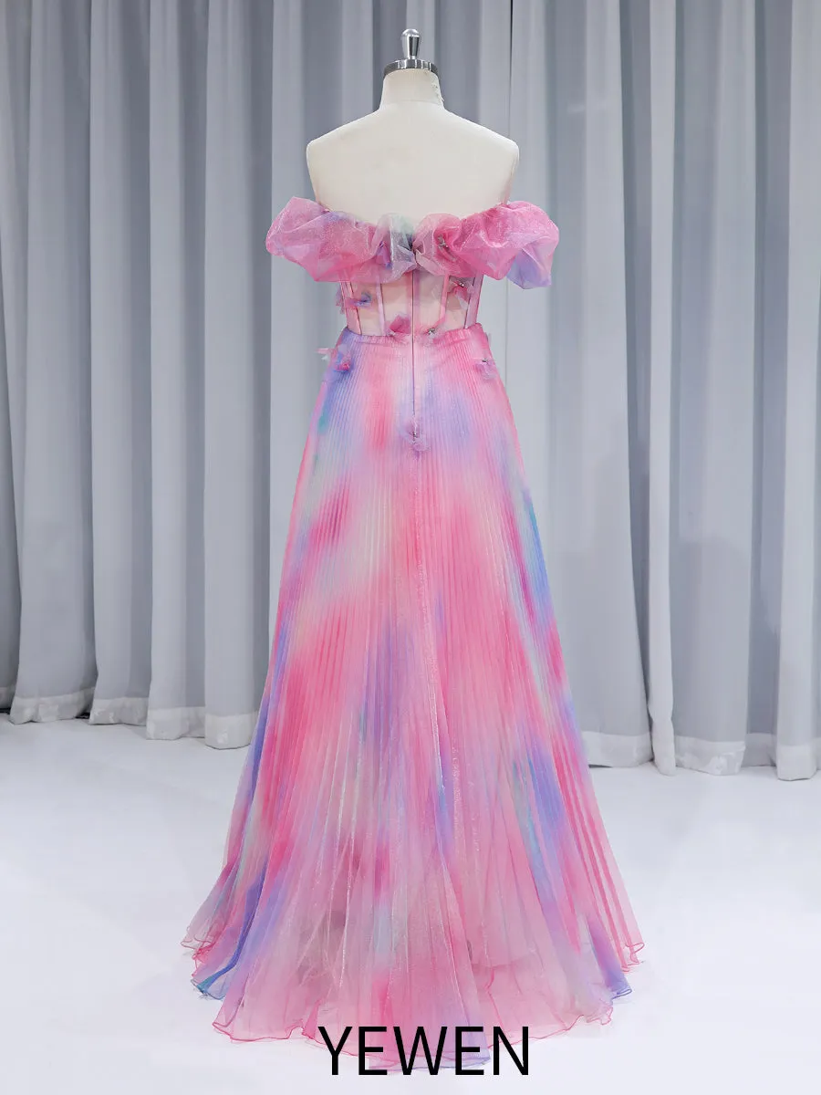 Off The Shoulder A Line Elegant Maxi Prom Gown #90066