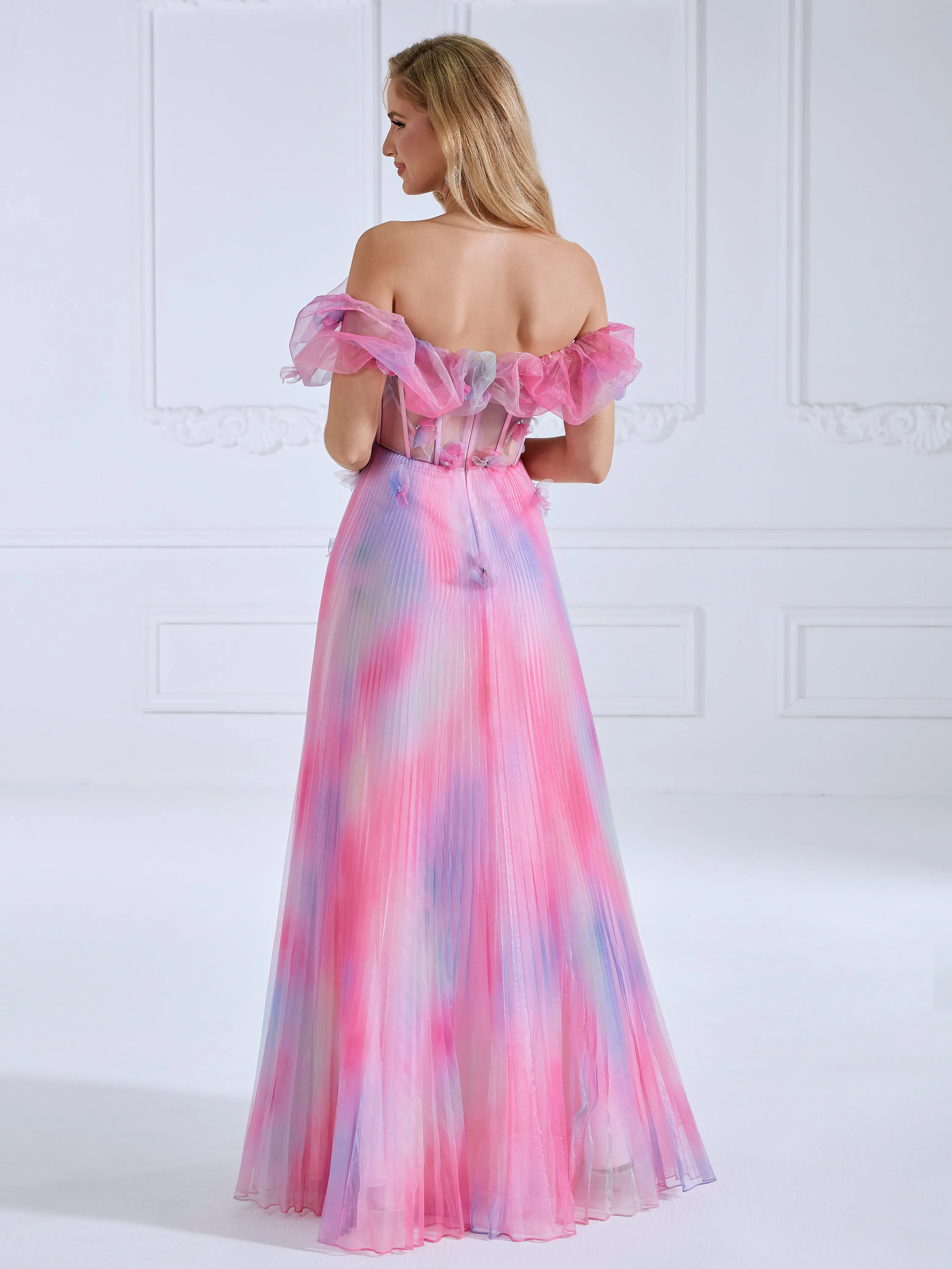 Off The Shoulder A Line Elegant Maxi Prom Gown #90066
