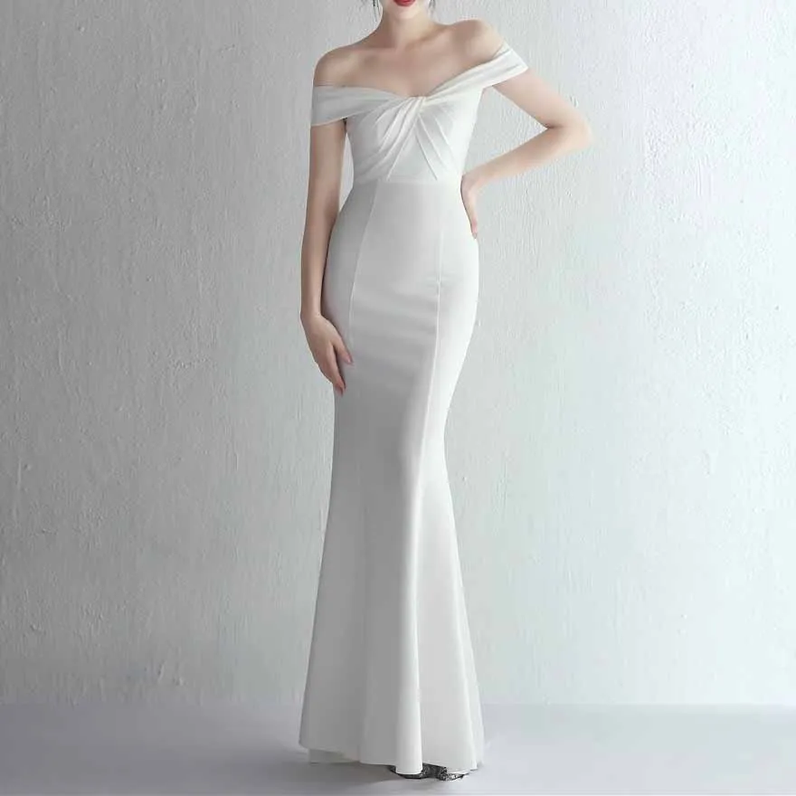 Off the shoulder formal event prom dress women evening ball dress