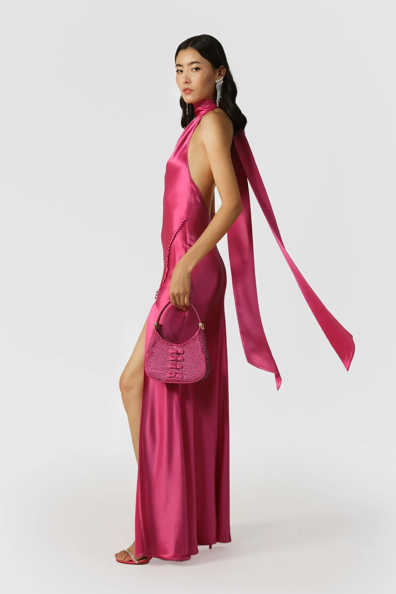 Penelope Backless Satin Gown
