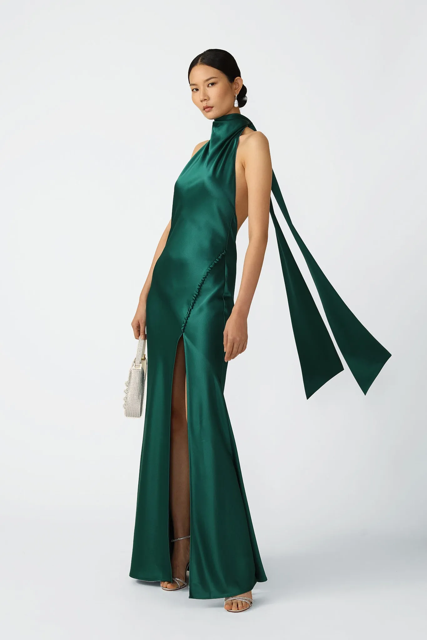 Penelope Backless Satin Gown