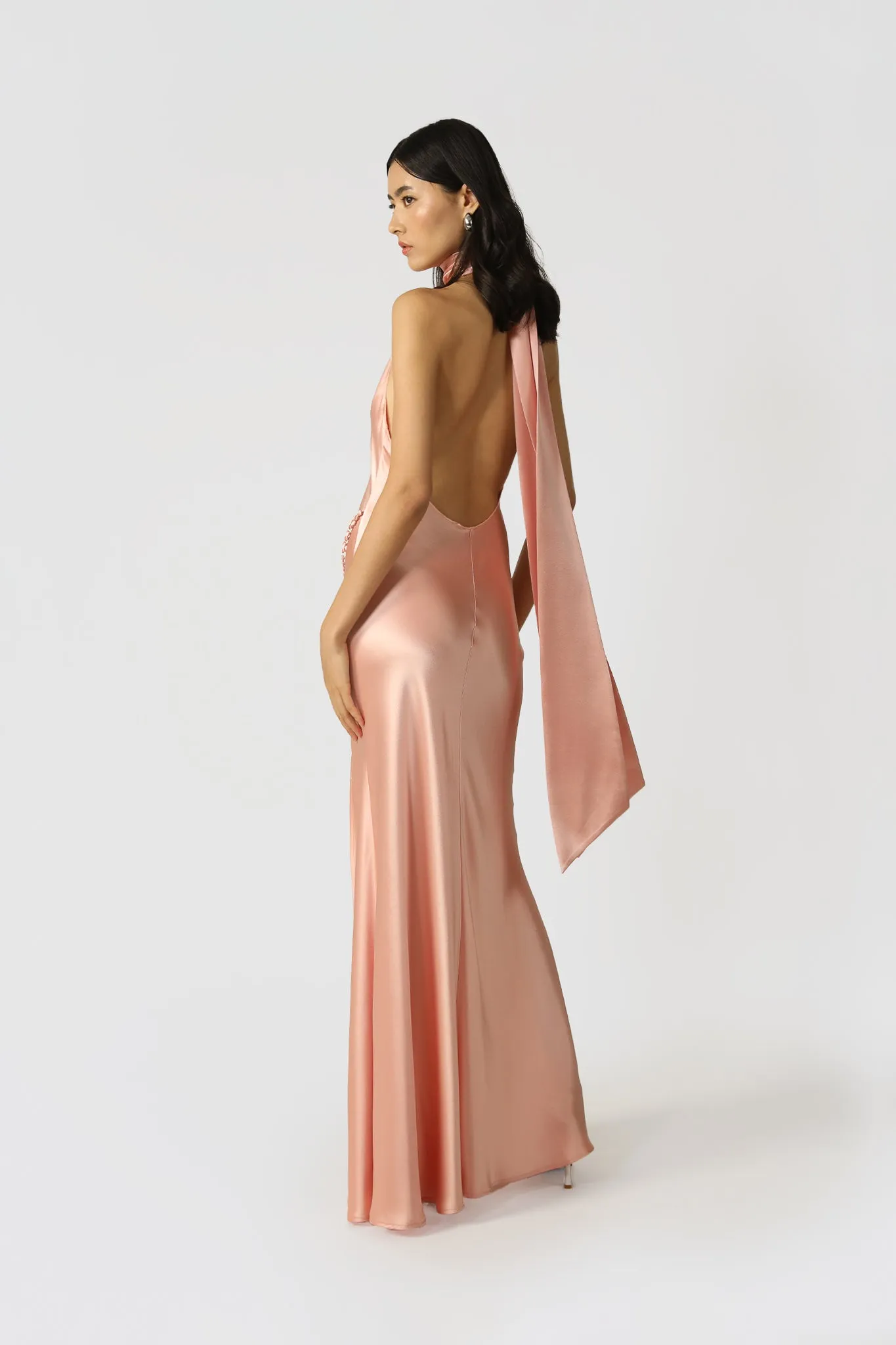 Penelope Backless Satin Gown