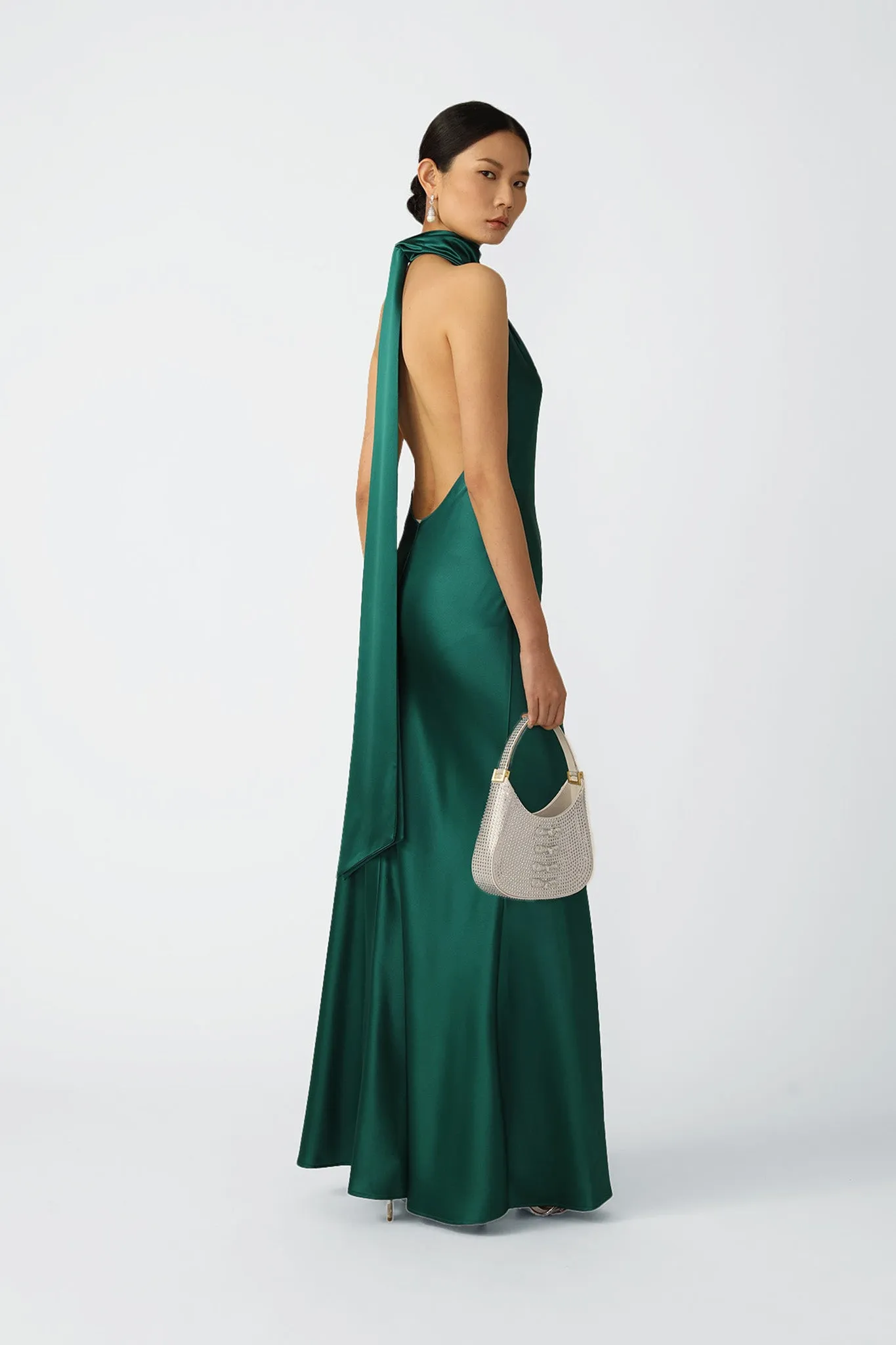 Penelope Backless Satin Gown