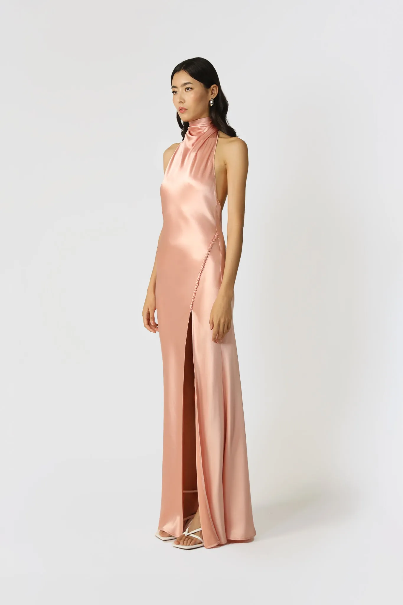 Penelope Backless Satin Gown