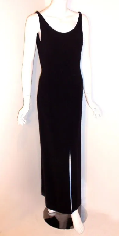 PIERRE BALMAIN 1960s Long Navy Crepe Dress