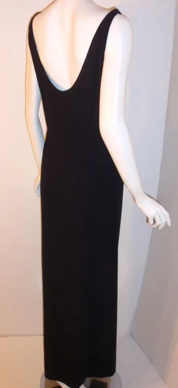PIERRE BALMAIN 1960s Long Navy Crepe Dress