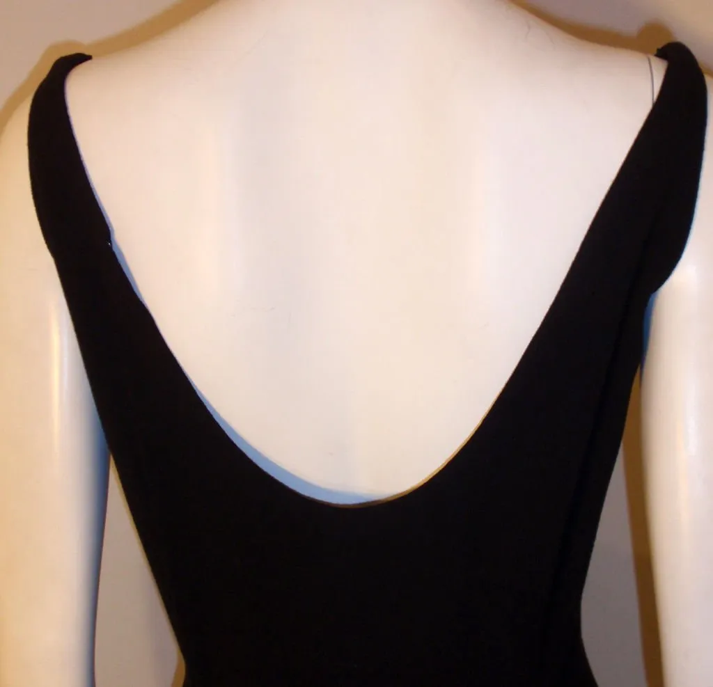 PIERRE BALMAIN 1960s Long Navy Crepe Dress