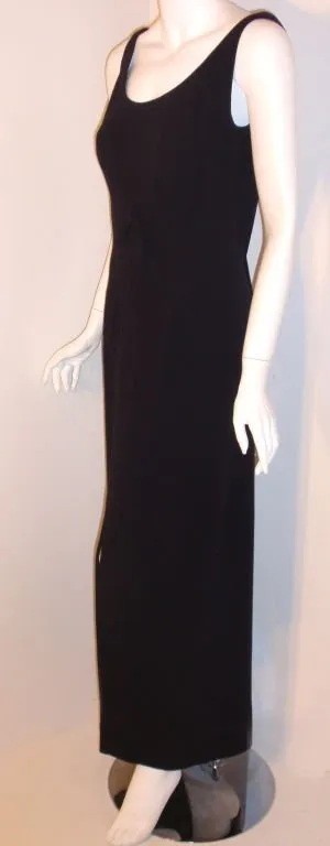 PIERRE BALMAIN 1960s Long Navy Crepe Dress