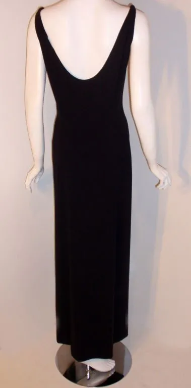 PIERRE BALMAIN 1960s Long Navy Crepe Dress