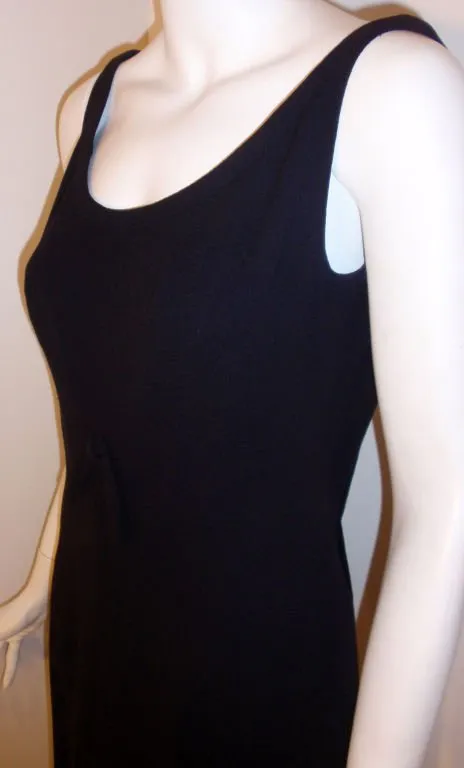 PIERRE BALMAIN 1960s Long Navy Crepe Dress