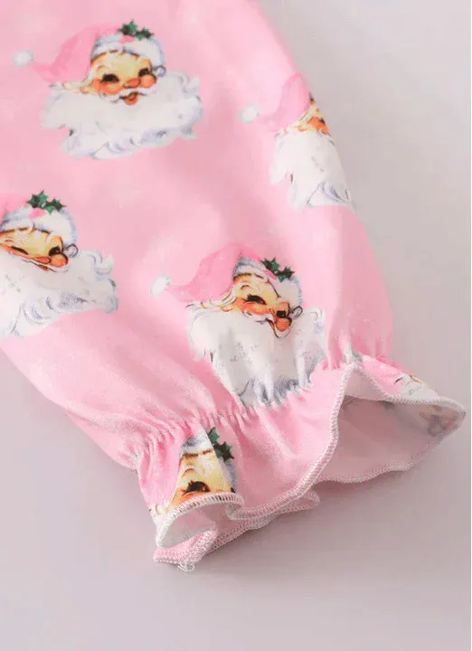 Pink Santa Ruffle Pocket Dress
