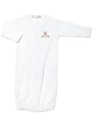 Pink Teddy Bear Pima Converter Gown | White/Lt Pink