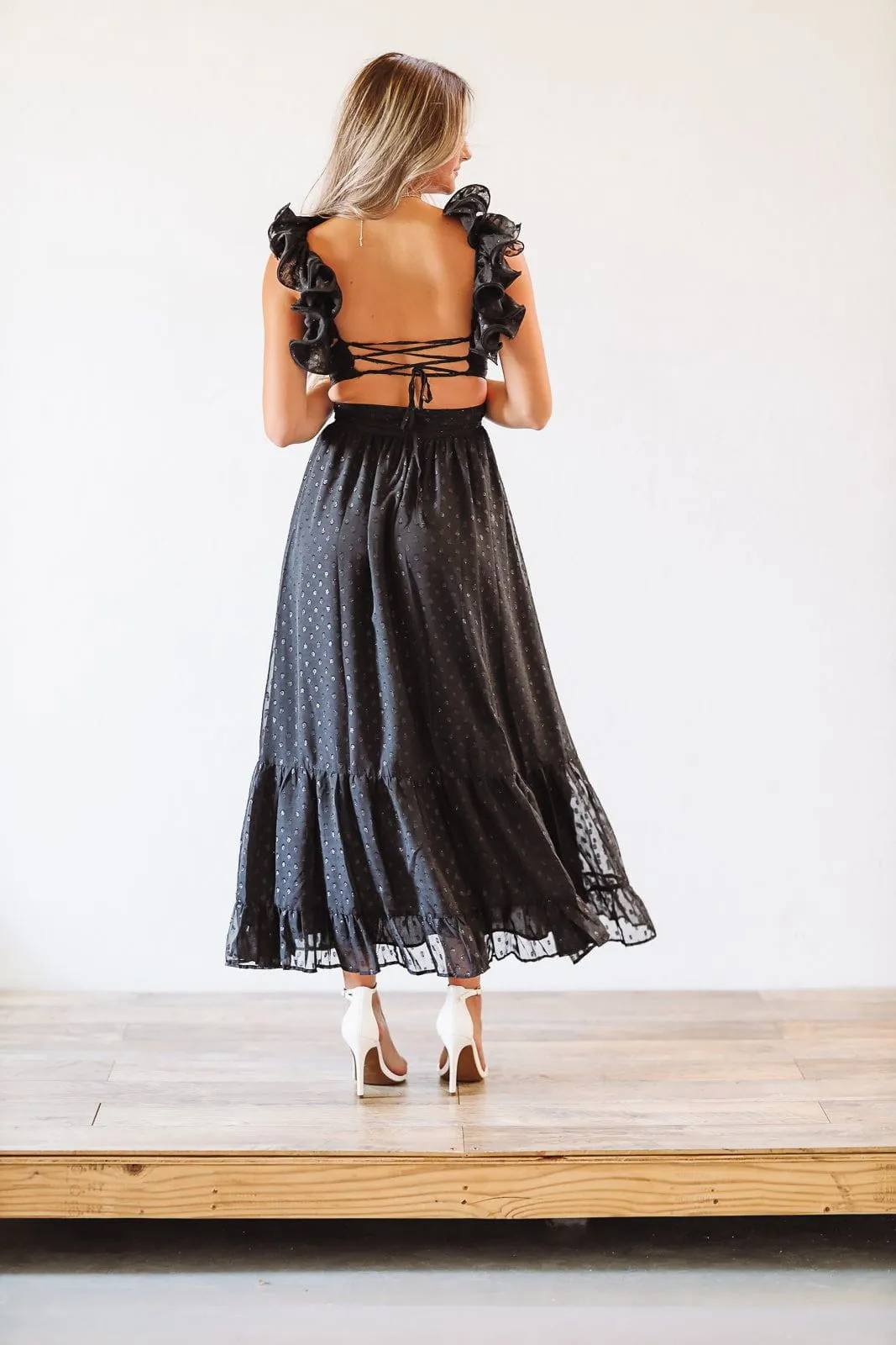 Play For Keeps Maxi Gown - Black
