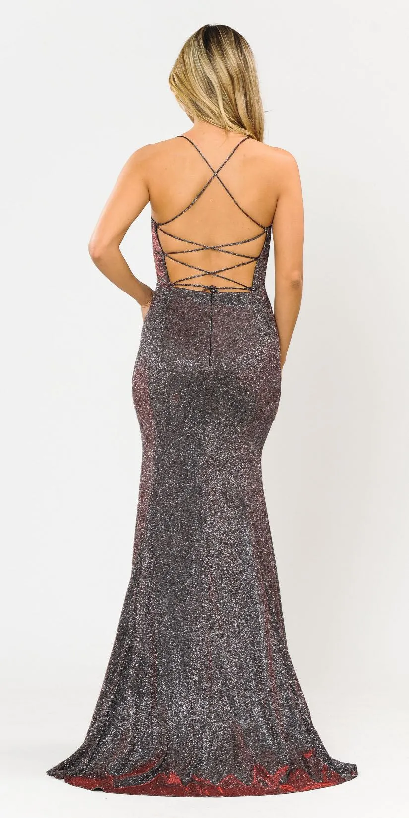 Poly USA 8668 Mermaid Style Long Dress with Spaghetti Straps