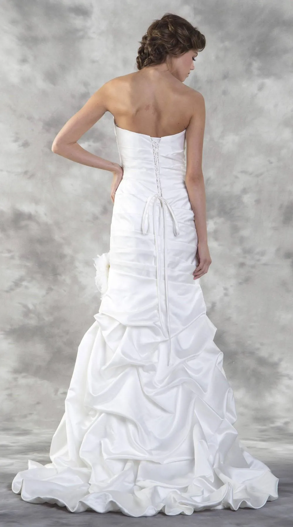 Poly USA ED1302 Mermaid Style Strapless Wedding Gown Lace-Up Back