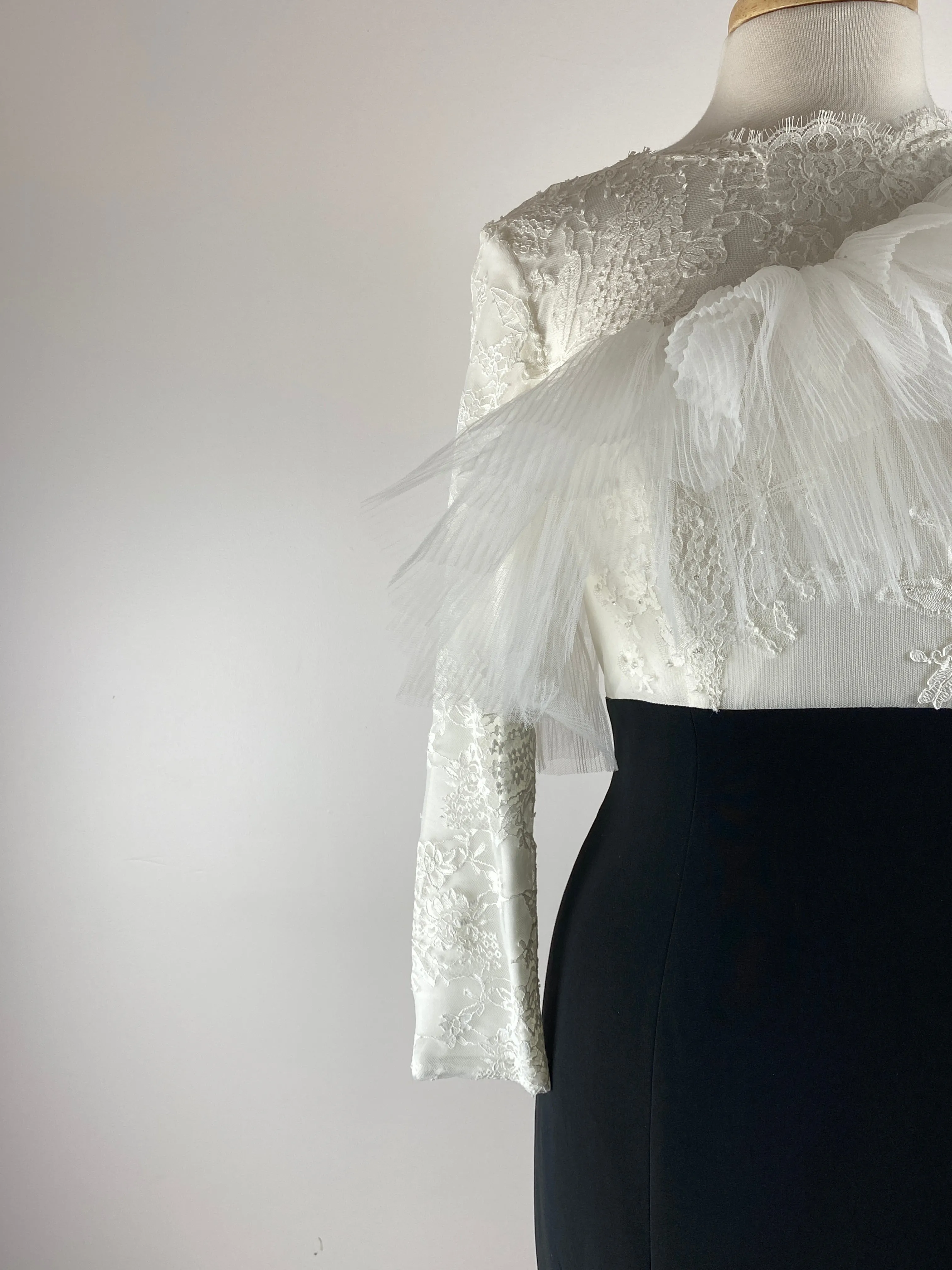 Powder • Black and White High Waist Gown