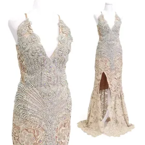 Pre Owned: Champagne Gown. Size Medium/6.