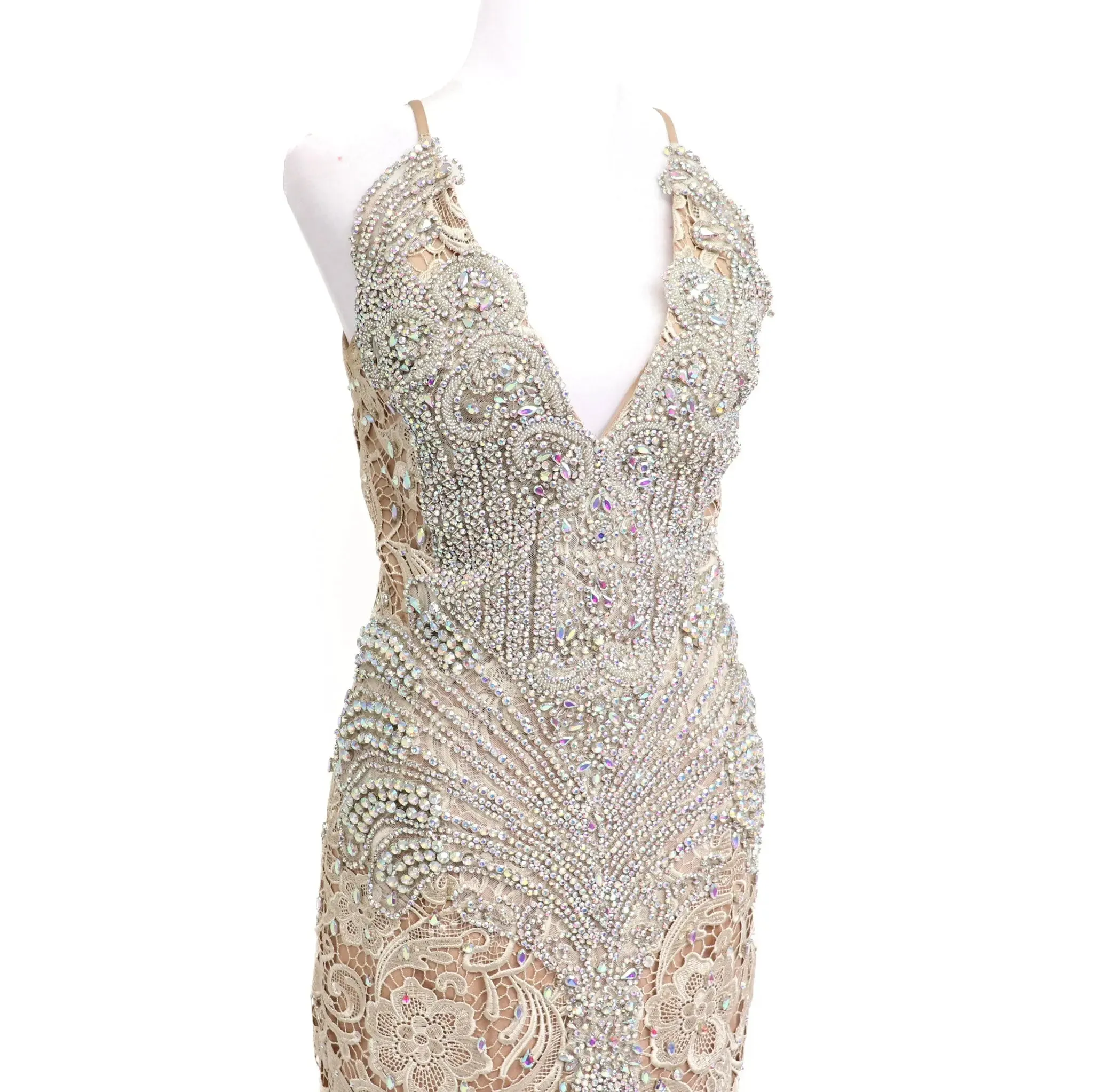 Pre Owned: Champagne Gown. Size Medium/6.