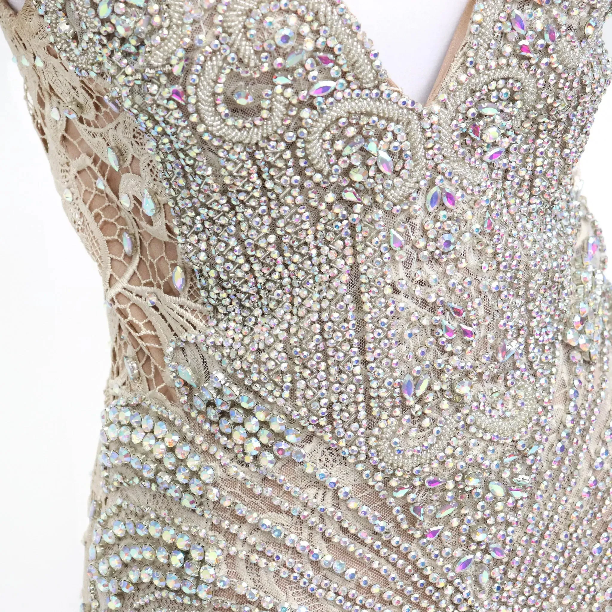 Pre Owned: Champagne Gown. Size Medium/6.