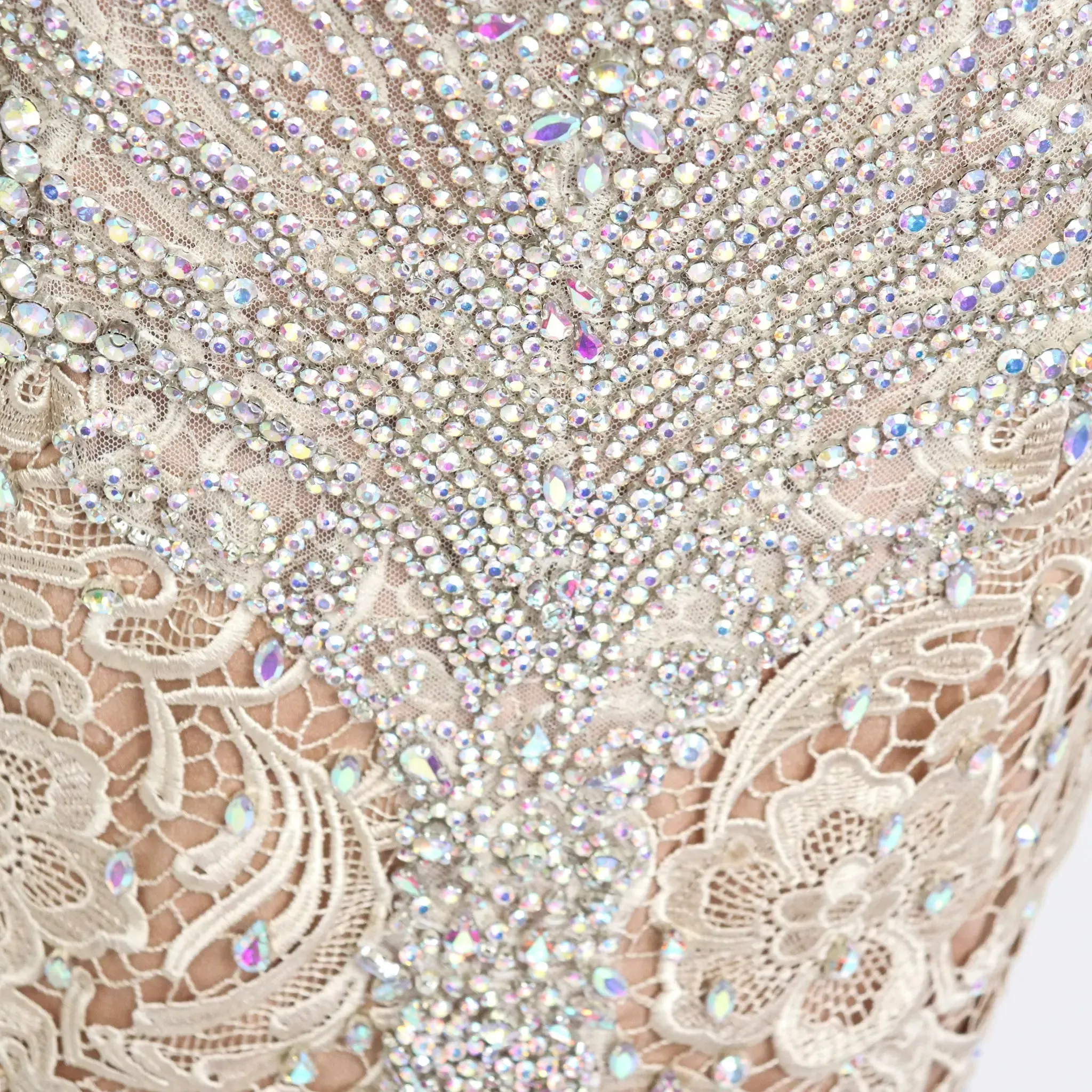 Pre Owned: Champagne Gown. Size Medium/6.