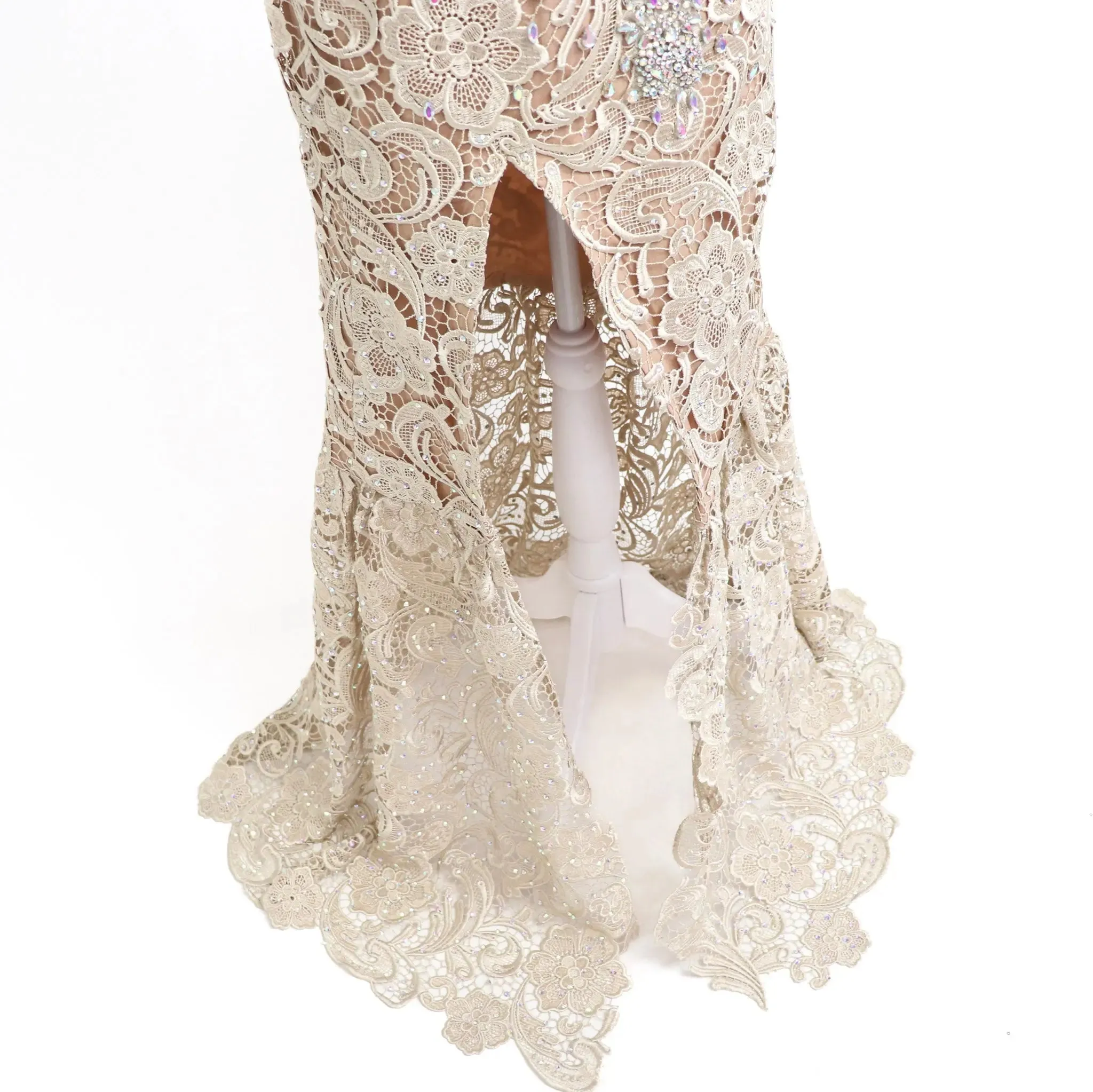 Pre Owned: Champagne Gown. Size Medium/6.