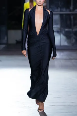 Preorder: Gown with Deep Plunge Neckline Detail