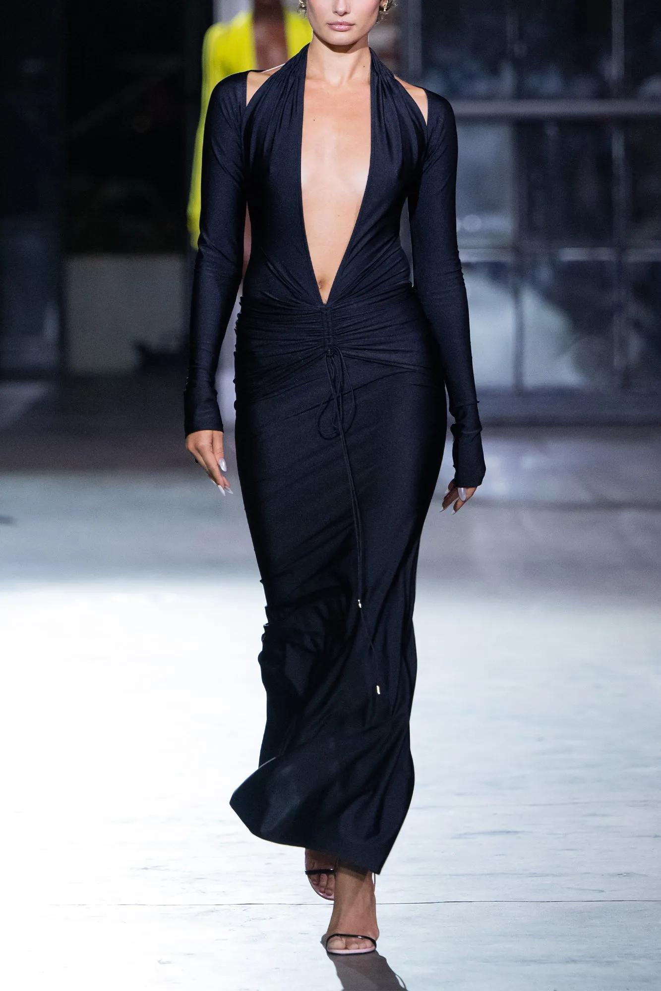 Preorder: Gown with Deep Plunge Neckline Detail