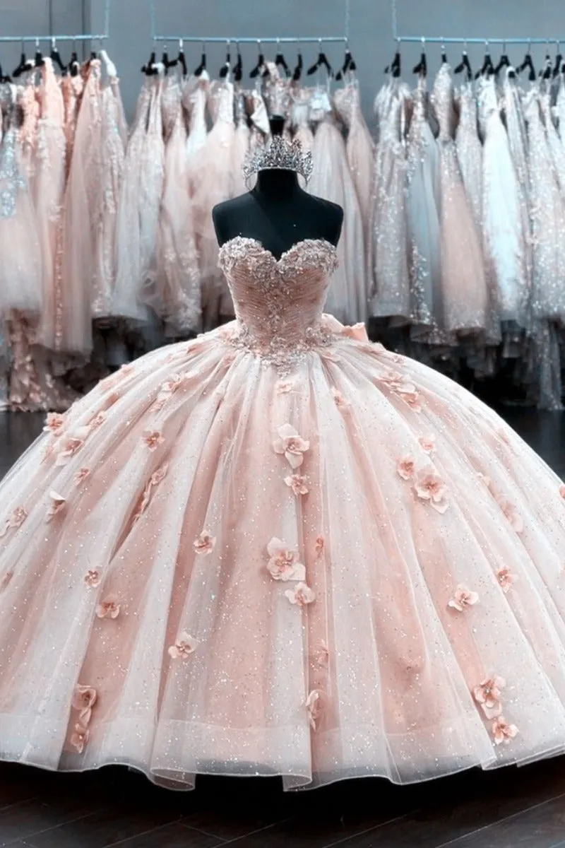 Princess Pink Strapless Sweetheart Birthday Party Gown