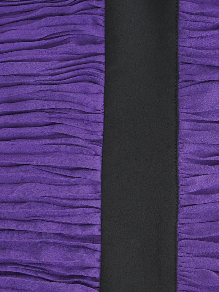 Purple Lantern Long Sleeve Romantic Chiffon Dress