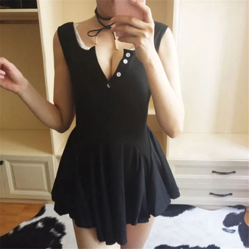 "BLACK/GREY SWEET" RIPPLE DRESS K082302