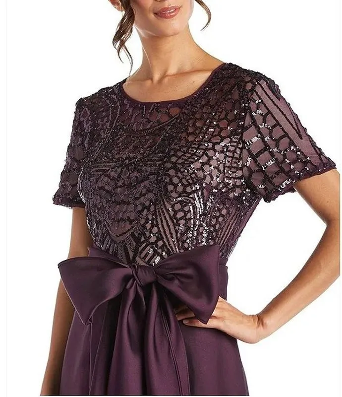 R & M Collection Size 20W Plum 3532W Mother of Bride Dress