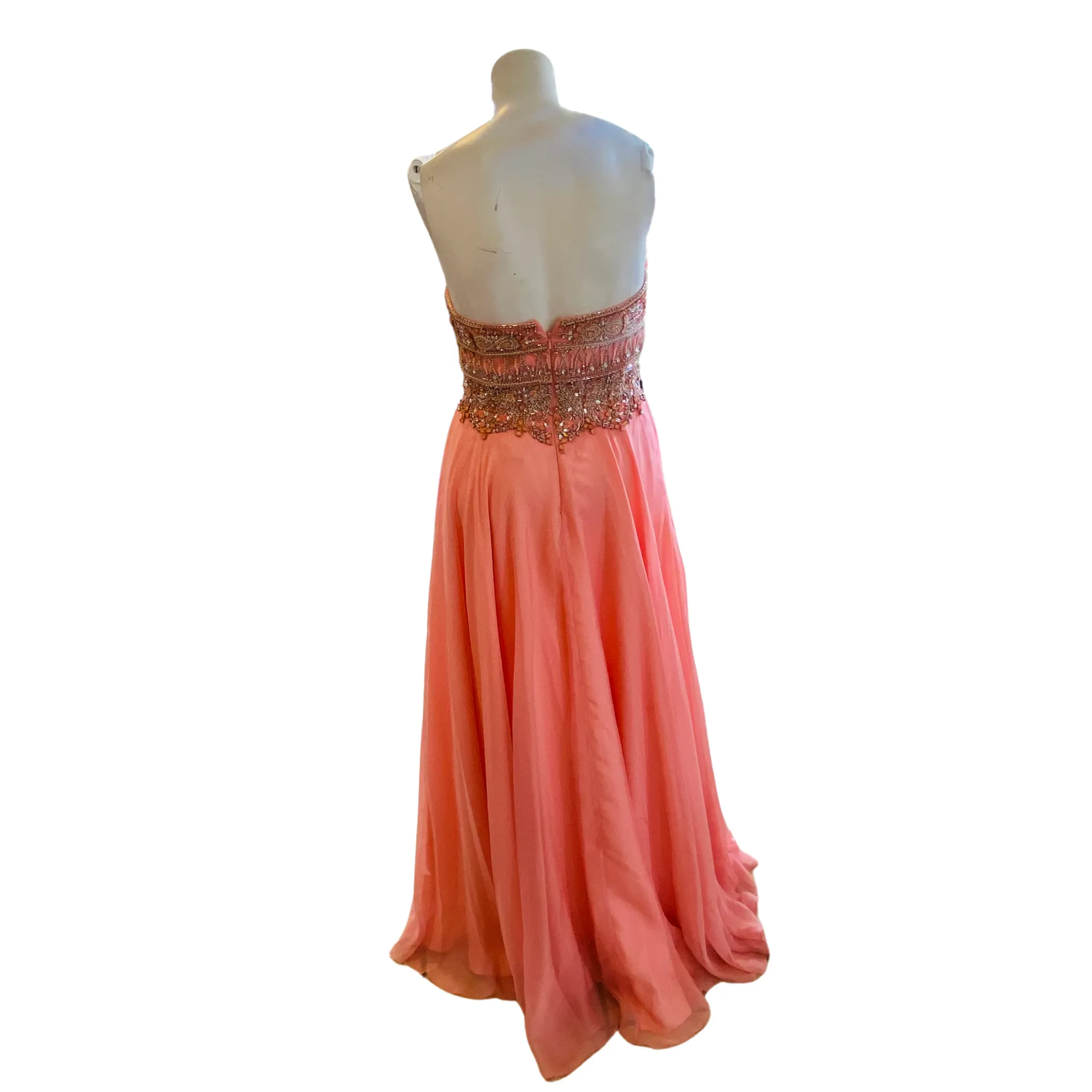 RACHEL ALLAN Long Gown Coral Size 16