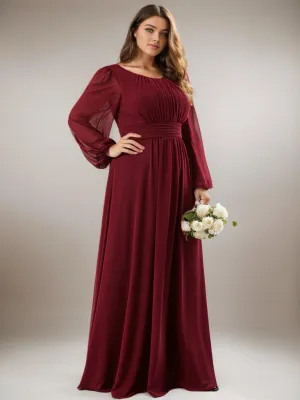 Rachel plus size boat neck gown in burgundy s26 Express NZ wide