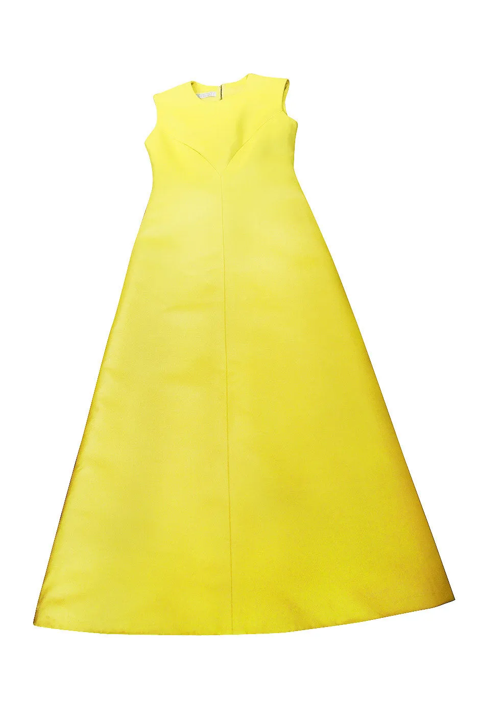Rare 1960s Custom Sculptural Yellow Givenchy Gown