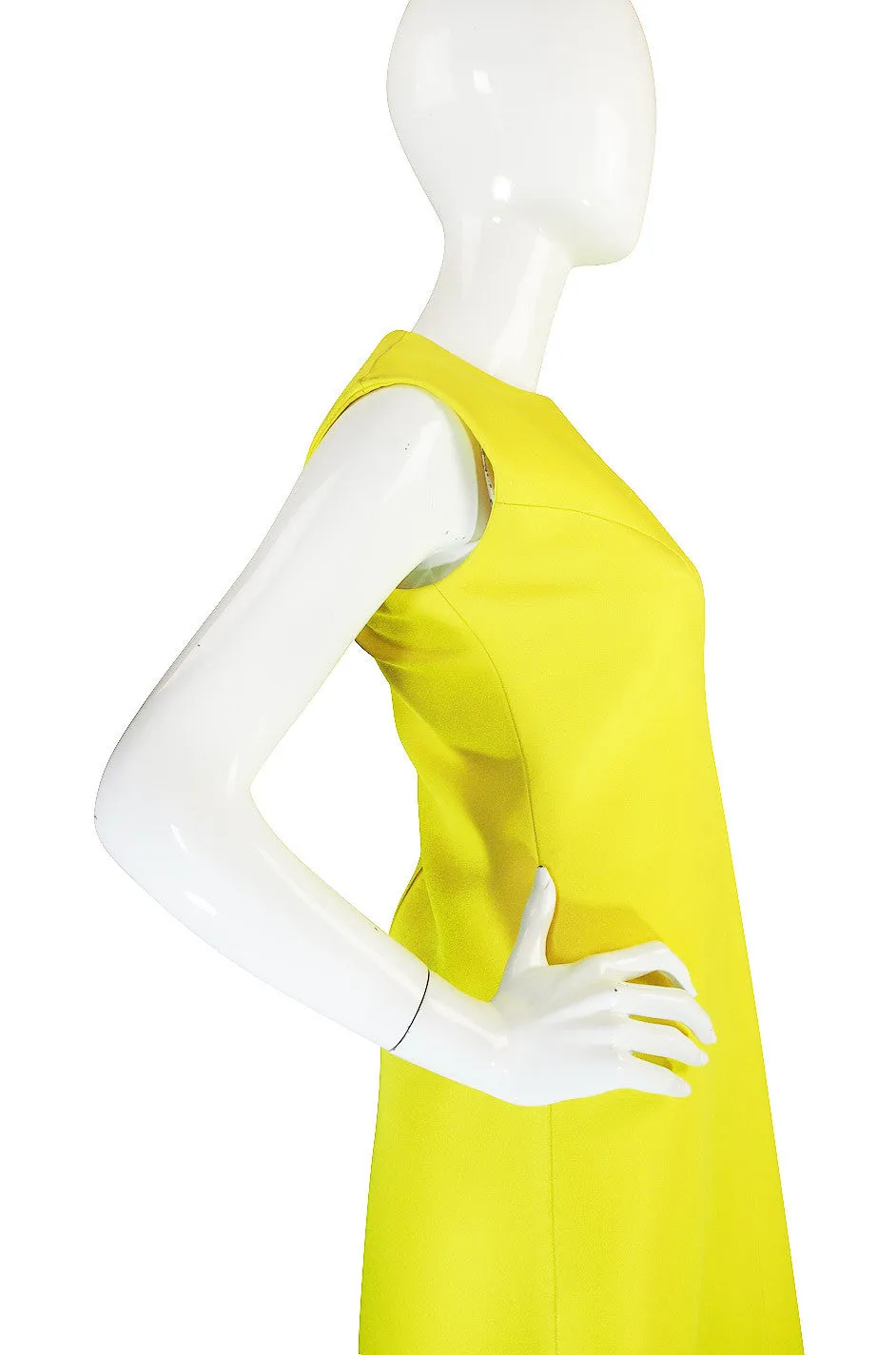 Rare 1960s Custom Sculptural Yellow Givenchy Gown