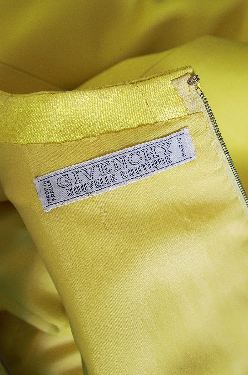 Rare 1960s Custom Sculptural Yellow Givenchy Gown