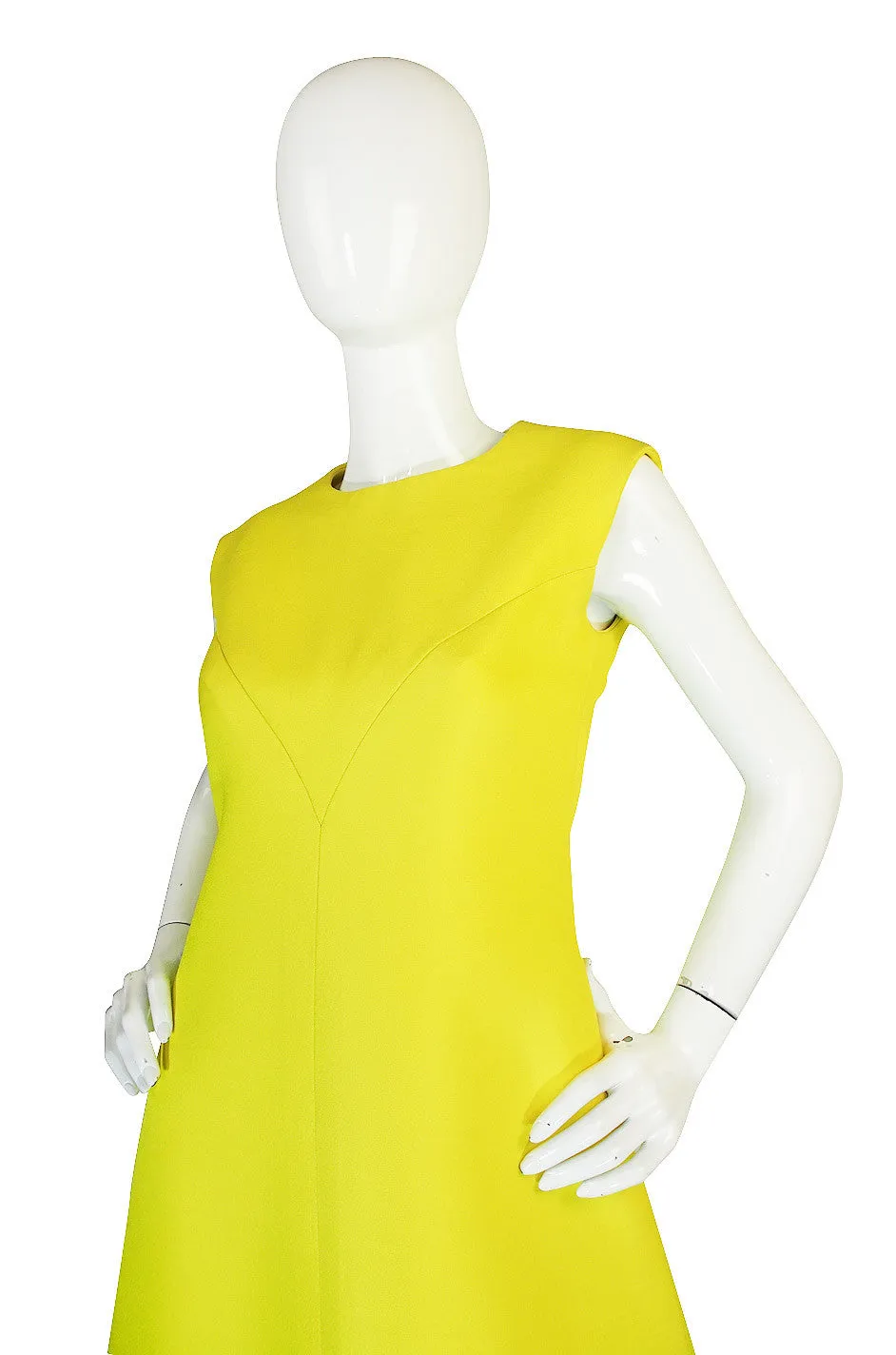 Rare 1960s Custom Sculptural Yellow Givenchy Gown