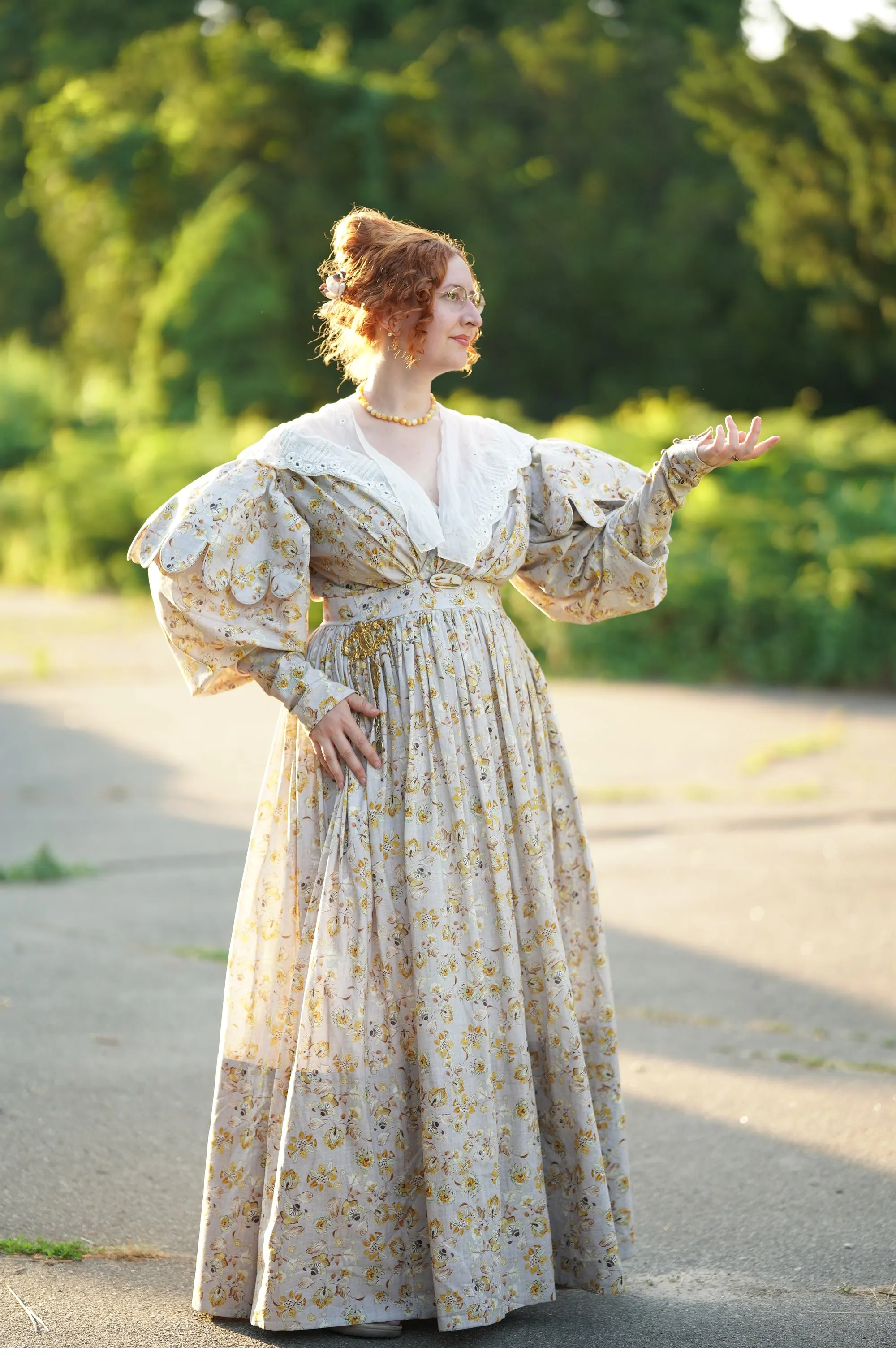 Romanticism style 19th Century cotton gown