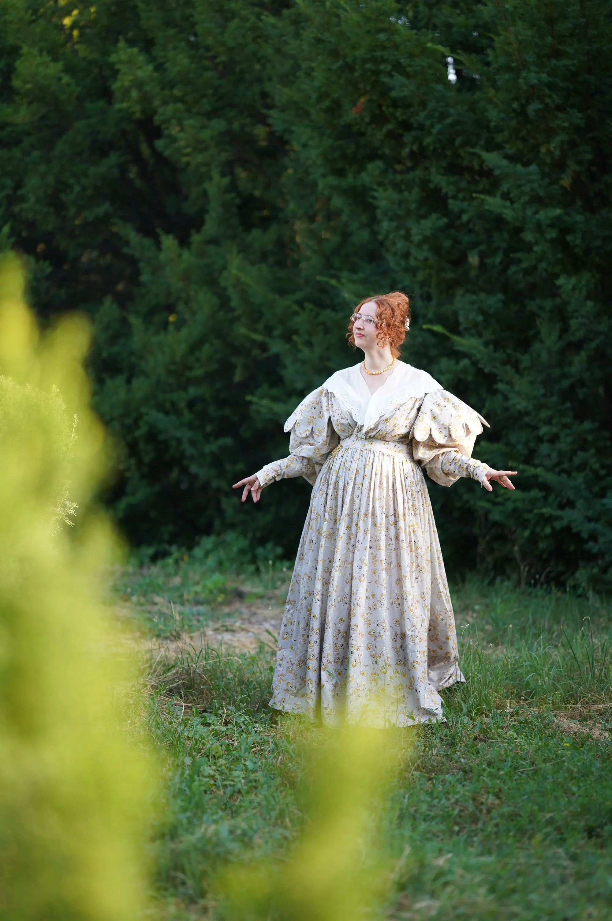 Romanticism style 19th Century cotton gown