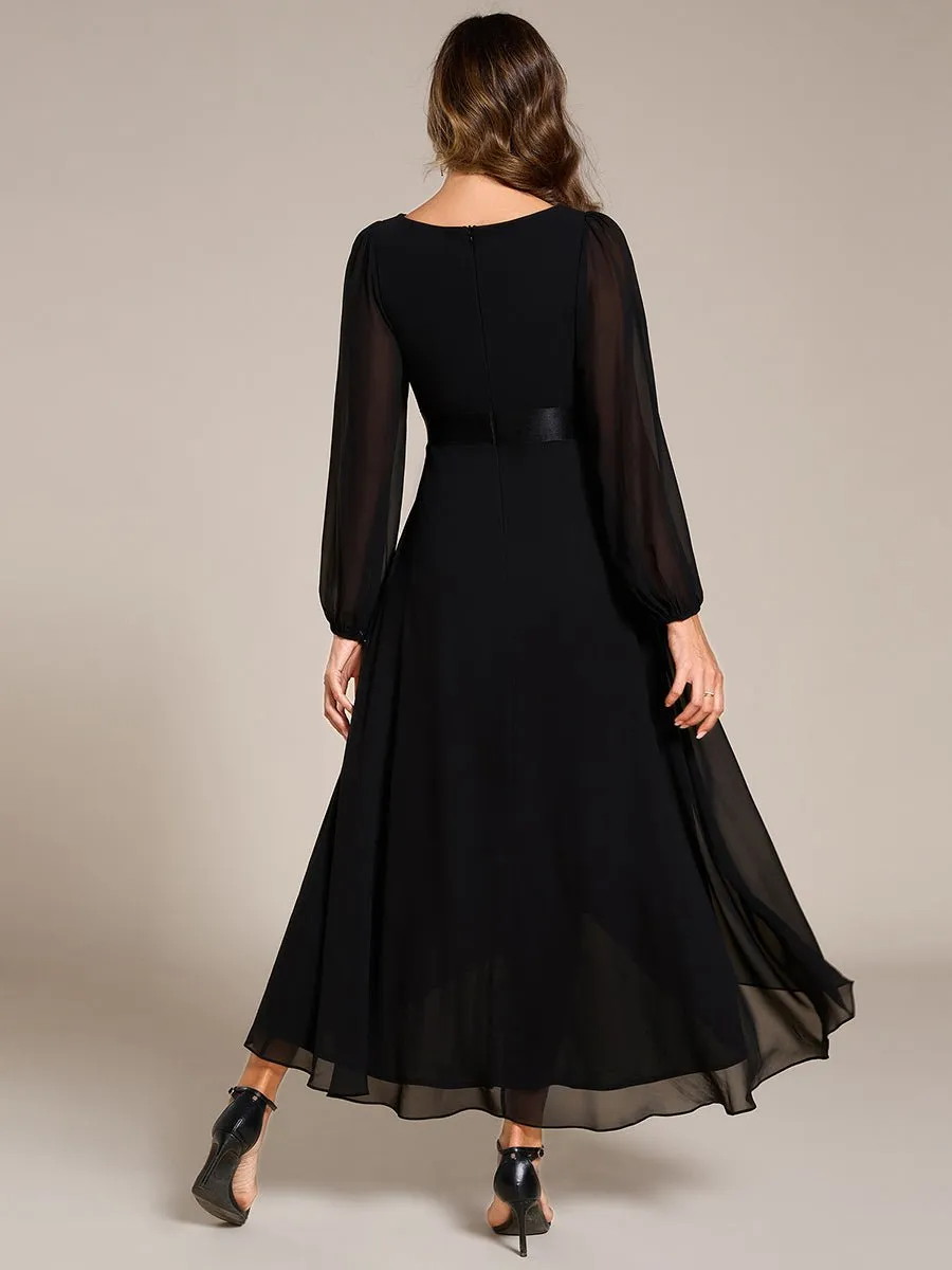 Romany Black Plus Size Evening High Low gown with Sleeves Express NZ Wide