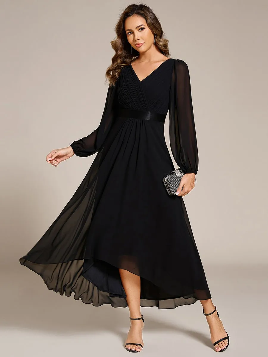 Romany Black Plus Size Evening High Low gown with Sleeves Express NZ Wide