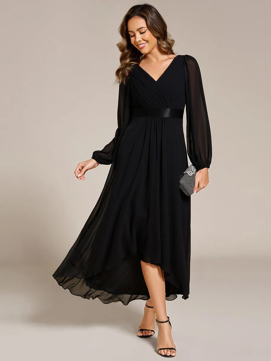 Romany Black Plus Size Evening High Low gown with Sleeves Express NZ Wide
