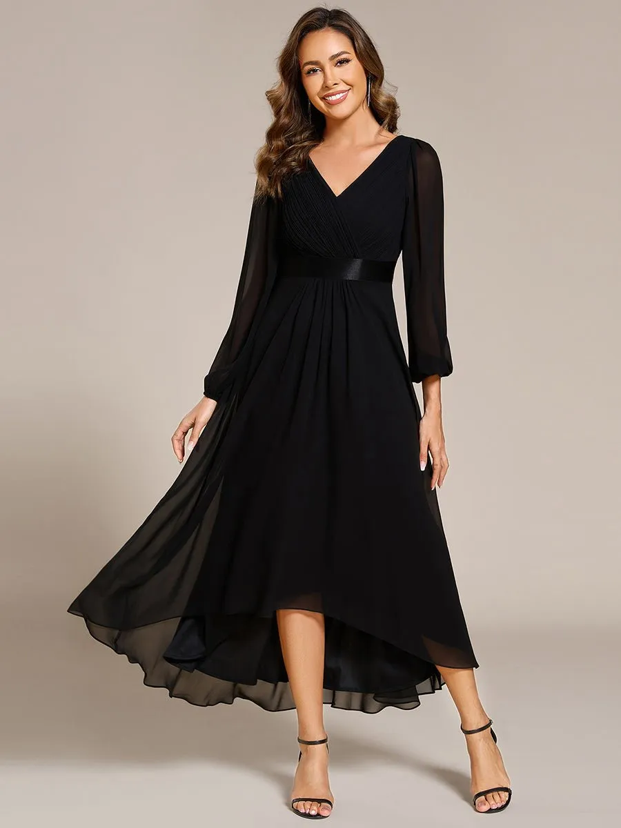Romany Black Plus Size Evening High Low gown with Sleeves Express NZ Wide